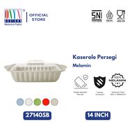 Onyx Seiv, Wadah Saji Persegi Besar 14 inch dengan Tutup Transparan: Melamin, Aman untuk Makanan, Ha