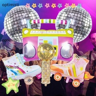 OPTIMISTI 4/6pcs Roller Skate Balloon Set, Hip Hop 4D 4D Disco Air Ball, Inflatable 80s 90s Retro Th