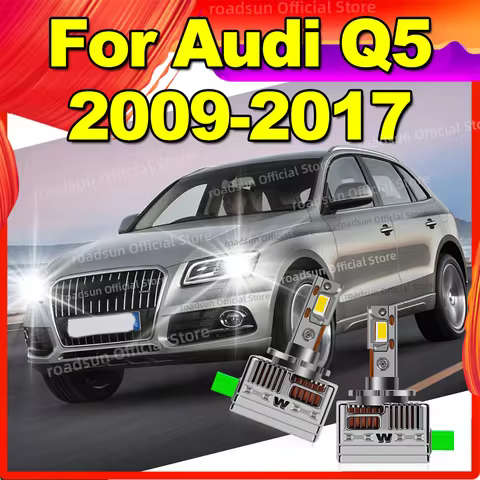 LED Headlights Canbus 1:1 HID Xenon Auto Lamp 50000LM For Audi Q5 2009 2010 2011 2012 2013 2014 2015