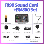 BB Upgraded F999 F998 V8 BM800 Sound Card Mic Sound Mixer Sound Card Audio Mixing Console Amplifier 