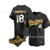 Fast Shipping!!Black Gold Version dodgers Yushen YAMAMOTO dodgers Baseball Uniform No. 18 YAMAMOTO C