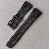 นาฬิกา Casio ยาง PU G-Shock W-722 W-720 W-741 WL-100 CA-53 CA-61สีดำสปอร์ตซิลิโคนสายนาฬิกาข้อมือสร้อยข้อมือขนาด20มม