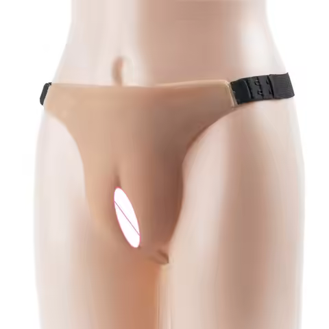 Silicone T-back Vagina Panty Realistic Fake Pussy Shemale For Crossdresser Transgender Drag Queen Co