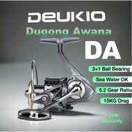 DEUKIO DA Dugong Awana Spinning Reel Mesin Pancing Laut anti karat air masin 3+1 BB Saltwater Shimano Daiwa Abugacia