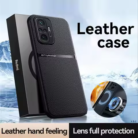 For Xiaomi Redmi Note 10 10S Case With Metal Plate Leather Case For Redmi Note10 Pro Max Note10 S Ma