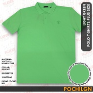 [PIT 27] Plus Size Men's Polo T Shirt With 3 button No Pocket Color Light Green (Plain) Code POCHILG