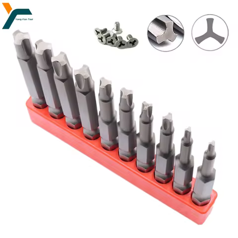 10Pcs Y Type Screwdriver Bit 50mm Magnetic Tri-wing Screw Wrench 1/4'' Hex Shank Wind Drill Head Y3 