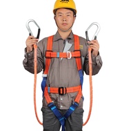 CO【ถูกสุดๆ】เข็มขัดกันตก แบบเต็มตัว พร้อมเชือกนิรภัยมี Energy Absorber 2 ตะขอ Safety Belt รับน้ำหนักไ