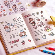 Athifa 100 Sheets Handbook Sticker Set Girl Diary Decoration Washi