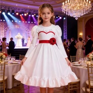 Girls Summoning 4Cosplay Annabelle Horror Movie Doll Carnival Dress Ghost Bride White Dress for 3-10