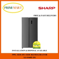 SHARP SJ-SS60E-DS 599L SIDE-BY-SIDE REFRIGERATOR - 2 YEARS SHARP WARRANTY + FREE DELIVERY