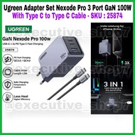 Ugreen Adapter Set Nexode Pro 3 Port GaN 100w With Type C to C - SKU: 25874