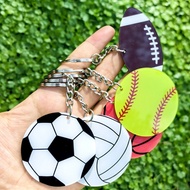 Creative Keychain Acrylic Football Baseball Basketball Rugby Keychain Volleyball Sports Gift