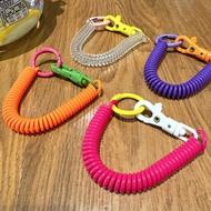 Candy Color Spring Rope Stretch Elastic Rope Card Holder Handle Lanyard Hanging Key Hanging School B