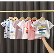 80-130 Baby Boys Girls Short-sleeved T-shirt Cotton Cartoon Tee for 0-6 yrs old