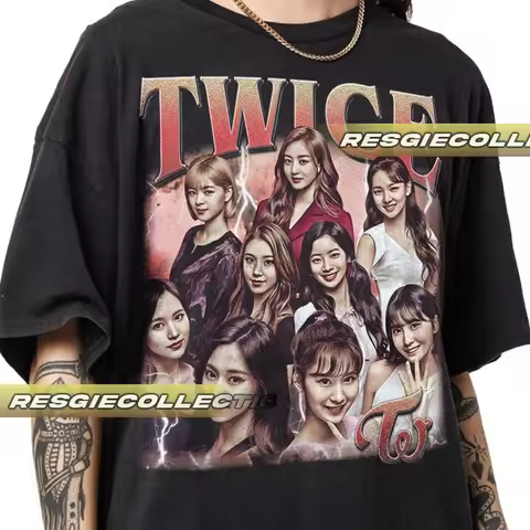 Twice Korean Pop Unisex Softstyle T-Shirt Kpop Fan Gift JYP Entertainment Merch Music Tee Jihyo Sana