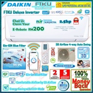 Program NUR (E-Rebate RM200) Daikin Deluxe Inverter Aircon 1.0hp - 3.0hp ((FTKU Series)) FTKU28BV1MF