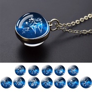 Birthday 12 Constellation Astrology Necklace Zodiac Sign Aries Taurus Gemini Cancer Leo Virgo Libra 