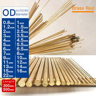 1-3pcs Brass Solid Round Rod Diameter 0.8-22mm Straight Brass Bar Length 300 500mm Small Diameter 0.