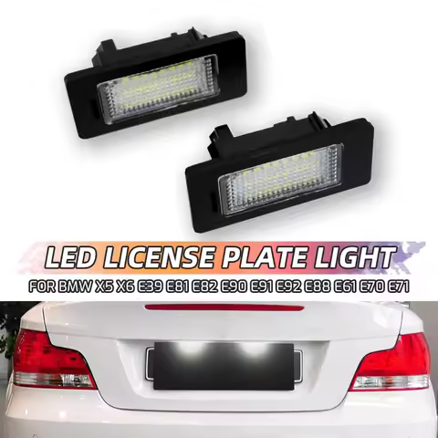 2PCS License Plate Light For BMW 1 3 5 x Series E82 E88 E90 E91 E92 E93 E39 E60 E61 X5 E70 X6 E71 LE
