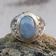 blue safir Burma star ring alpaka