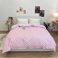 Pink Plaid Duvet Cover Twin Full Queen King Single Quilt Case Modern Fashion Comfortable Quilt Cover Cute Princess Duvet Cover