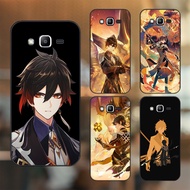 Samsung J2 Prime, J3 2016, J5 2015 case with black border printed with Zhongli Genshin Impact image