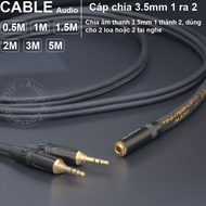 3.5mm cable 1 in 2 out DIY 0.2 to 5 meters - 3.5mm female to 2 3.5mm male cable