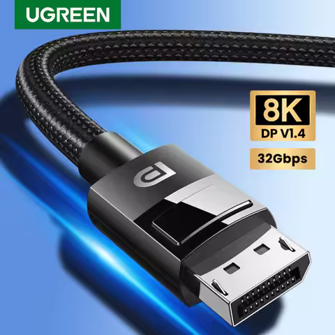 UGREEN 8K DisplayPort 1.4 Cable Ultra HD 8K@60Hz 4K@144Hz 32.4Gbps HDP HDCP for HDTV Monitor Audio V