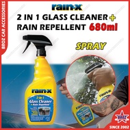 Rain-X / Rain - X / Rain X / RainX 2 In 1 Glass Cleaner + Rain Repellent 680ml Clear Clean Vision Car Care DIY