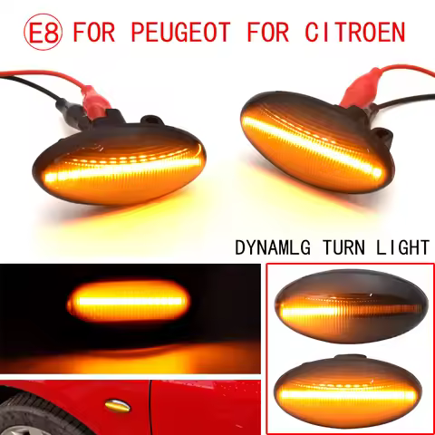 For Peugeot Citroen C1 C2 C3 C5 C6 107 206 307 407 607 1007 Berlingo Jumpy Dynamic LED Fender Turn S