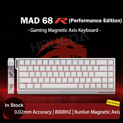 FGG Original MADLIONS Mad 60/68 HE E-sport Magnetic Switch Keyboard 0.02 RT 8K HZ Wired RGB Hot Swap