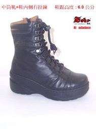 Zobr路豹 純手工製造 牛皮氣墊中筒靴子休閒鞋 NO:2297 顏色:黑色