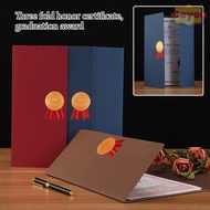 CEYOU Award Certificate Holder, Gilding Process Paper Envelope Diploma Cover, Exquisite A4 Three-fol
