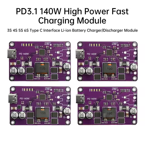 140W Fast Charging Power Module for 3S 4S 5S 6S Lithium Battery PD3.1 Type-C Interface Charging And 
