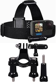 eCostConnection Handlebar/Seatpost Mount + Head Strap Mount for Bikes. Use with GoPro HERO1, HERO2, HERO3, HERO3+, HERO4, HERO4 Session, HERO5, Hero 6, Fusion Microfiber Cloth