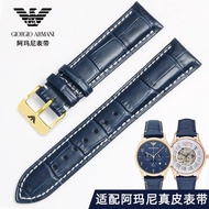 手表带 Original genuine Armani watch with genuine leather original AR1862/1648/11348/2448 blue pin buckle bracelet male 22