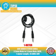 AUX AUDIO STEREO CABLE, 3.5mm Male to 3.5mm Male JACK, 1-meter Length, 28 AWG 30V