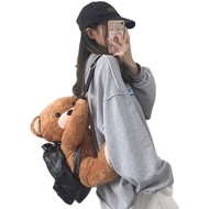 Ins Japanese Cute Teddy Cute Bear Doll Schoolbag Plush Doll Backpack Girlfriend Gift Kids Gift