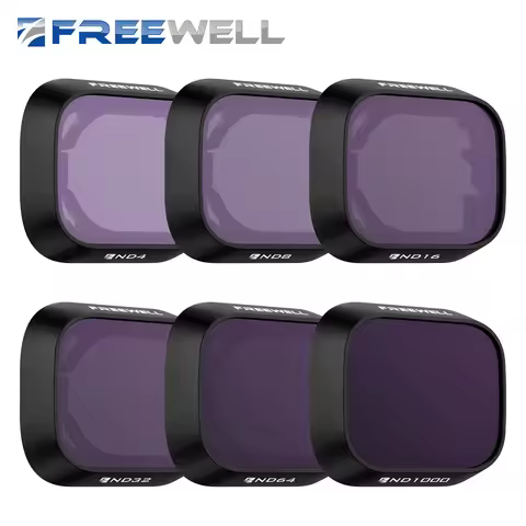 Freewell 6 Pack ND Filters, ND4, ND8, ND16, ND32, ND64, ND1000 Filter Compatible DJI Mini 3 and Mini