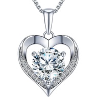 Heart Pendant Necklace Gifts for Wife, Engraved 'I LOVE YOU' Gift for Wife, 1-3 Carat Moissanite Nec