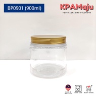 Balang BP0901 (900ml) Aluminium Cap - Balang Plastik, Balang Kuih Raya, Bekas Cookies, Plastic Jar, Home Made Use