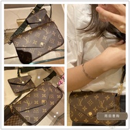 LV sling bag☊❍LV/Louis Vuitton handbags FELICIE STRAP &amp; GO three-in-one shoulder bag messenger bag M