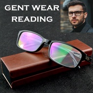 Clara Vida Black Square Gents Wear Harm Ray Resistant Classical With PU Case Reading Glasses +1 +1.5