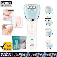 Kemei เครื่องโกนหนวดไฟฟ้าสำหรับผู้หญิง5 In 1,เครื่องโกนหนวดและขาเครื่องนวดหน้าทำความสะอาดอุปกรณ์กำจั