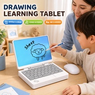 Kids Drawing Learning Tablet Toy with Stylus Keyboard Mouse ABC Songs Early Education Laptop
