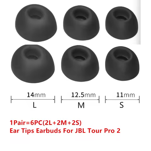 6PCS In-Ear Earcaps For JBL Tour Pro 2 Earphone Silicone Case Covers Cap Replacement Tips Earbuds Ea