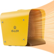 ISILER Space Heater, 1500W เครื่องทำความร้อนเซรามิกแบบพกพาพร้อมเทอร์โมสตัทที่ปรับได้ Tip-Over การป้อ