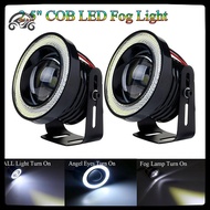 [8C11] 2.5'' 15W Car White COB LED Projector Angel Eyes Blue Ring DRL Fog Light Lamp  [8C]