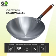 Kitchenware Expert High-quality Carbon Steel Wok Pan Traditional Wod Handmade Iron Pan Non-Stick Pan